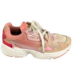 Adidas Falcon W Pink Tan Multi-Color Chunky Sneakers B28126 Womens 8.5
